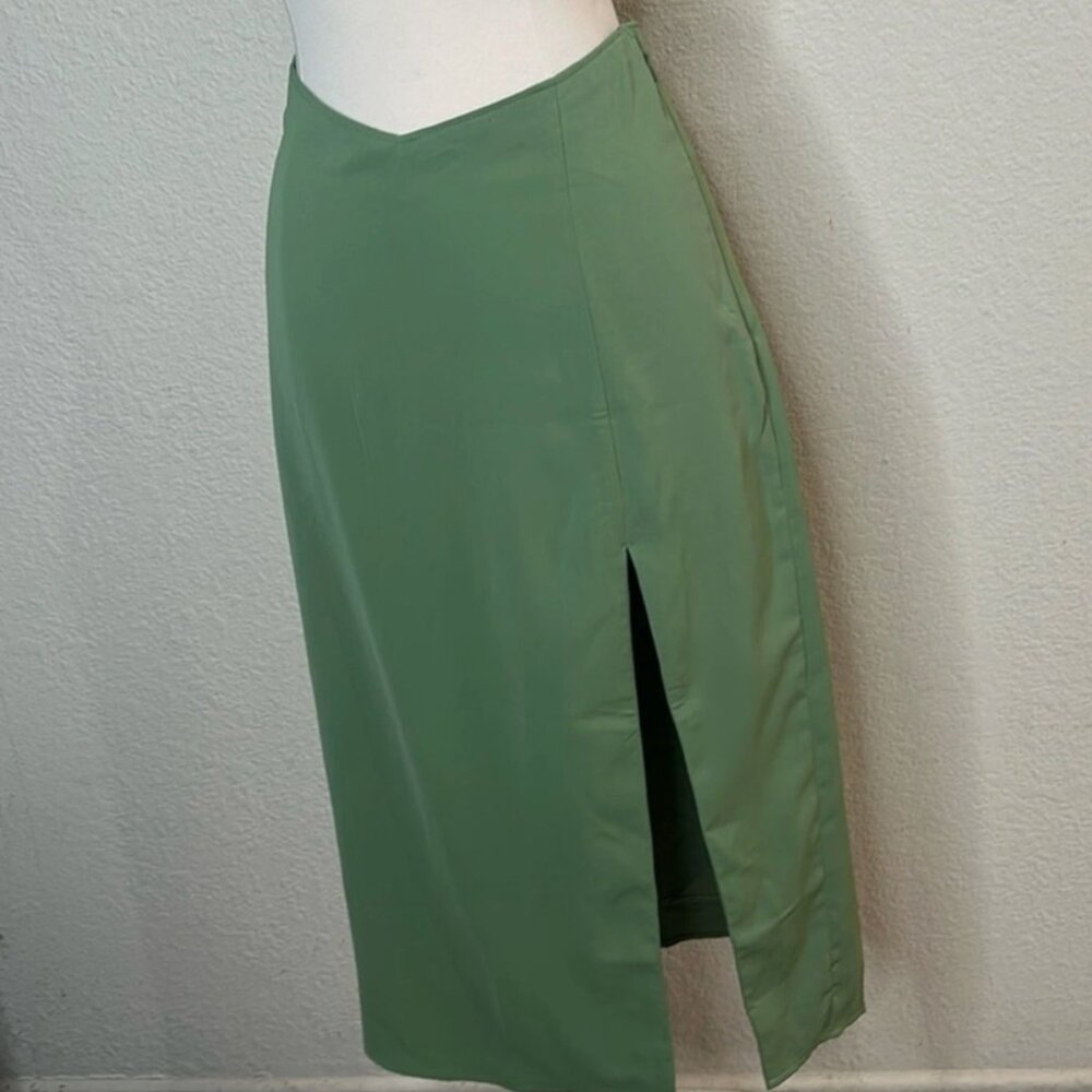 Olive Green Abercrombie & Fitch Maxi Slit Skirt Size Small
